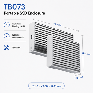 40Gbps Thunderbolt 3/USB4 M.2 NVMe SSD-Gehäuse, PCIe Gen4, Werkzeuglos, 8TB Max, Aluminium-Kühlkörpergehäuse - Product Image 3