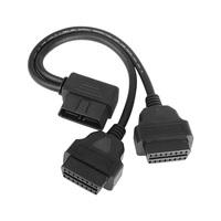 Cable Divisor de 90 Grados para Diagnóstico de Automóviles, 16 Pines OBD2, 1 Macho a 2 Hembras, Cable de Extensión de Interfaz OBD