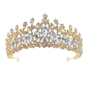 Benutzer definierte Schönheit große Strass Kristall Diademe Festzug Miss Universum World Royalty Tiara Krone für Königinnen