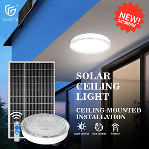 Indoor Solar Powered LED <b>Ceiling</b> <b>Light</b> 18W Aluminum & Acrylic Construction <b>Remote</b> <b>Control</b> Modern Design for Bedroom Living Room - Product Image 1