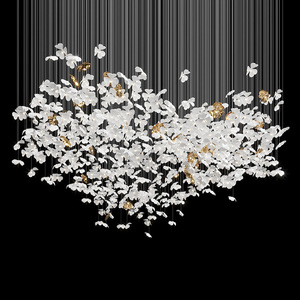 manufacturer customized hotel villa decoration <b>large</b> led flower chandelier wedding for ceiling decoration - Product Image 2