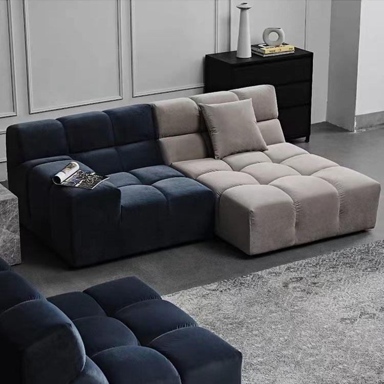 Modern New Design Contrast Color Fabric Furniture Sofa Set Comfortable Modular Living Room Sofas