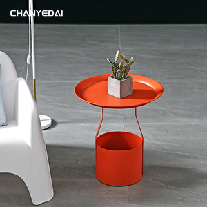 Petite table de chevet en <span class=keywords><strong>fer</strong></span> forgé avec petit seau de rangement de style luxe Ins pour table basse de chambre à coucher - Product Image 1