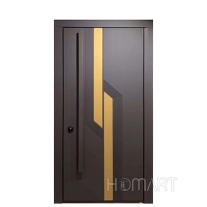 Porte d'entrée double style français Skyland en bois avec pivot en fer forgé et vitrage en fibre de verre et acier - Product Image 1