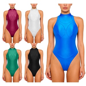 Traje de baño de una pieza a la moda para mujer, traje de baño de corte alto para piscina, playa, surf, natación, ropa de playa, competición - Product Image 1