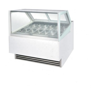 Congelador Exhibidor de Helados con Diseño OEM, Vidrio Cuadrado, Base de Acero Pintado o Mármol, Congelación Continua para Gelato - Product Image 6