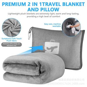 Hot-selling Multifunctional 2-in-<b>1</b> Travel Airplane Storage Direct Stock Wholesale Flannel Blanket - Product Image 5