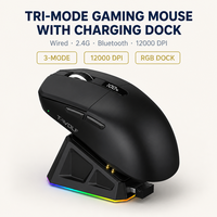 Souris de jeu tri-mode PAW3311 12000 DPI 1000Hz sans fil, filaire, silencieuse, 6 boutons pour PC Gamer