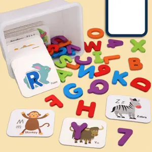 थोक बड़ा पहेली खेल बोर्ड-लकड़ी के पत्र संख्या कार्ड आरा पहेली बोर्ड बच्चों अर्ली शैक्षिक अधिगम खिलौने कार्टून आकार मिलान पहेली खिलौना