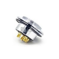 Conector de Sensor de Automatización GX40, 2, 3, 4, 5, 6, 7, 8, 9, 10, 12 Polos, Tipo Brida de 3 Orificios, Roscado, Macho, Montaje en Panel, Plata