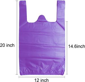 ถุงพลาสติกใส่ของในร้านอาหารขนาดใหญ่สำหรับร้านขายของชำ12x20นิ้วสีม่วงเหลือง - Product Image 2