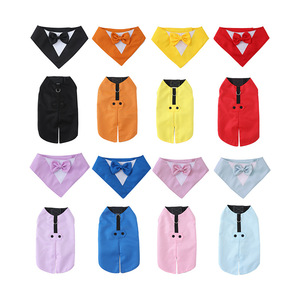 PALL Ensemble de bavoirs pour chien en polyester à motif écossais, pour l'été, design sportif et mignon, protection, Halloween, 8 couleurs au choix, haute qualité - Product Image 1