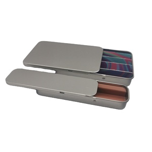 Slide Top Custom Rectangle Tin Containers Child Resistant Safety Lock Eco Friendly Food Packaging for Pills & Condoms