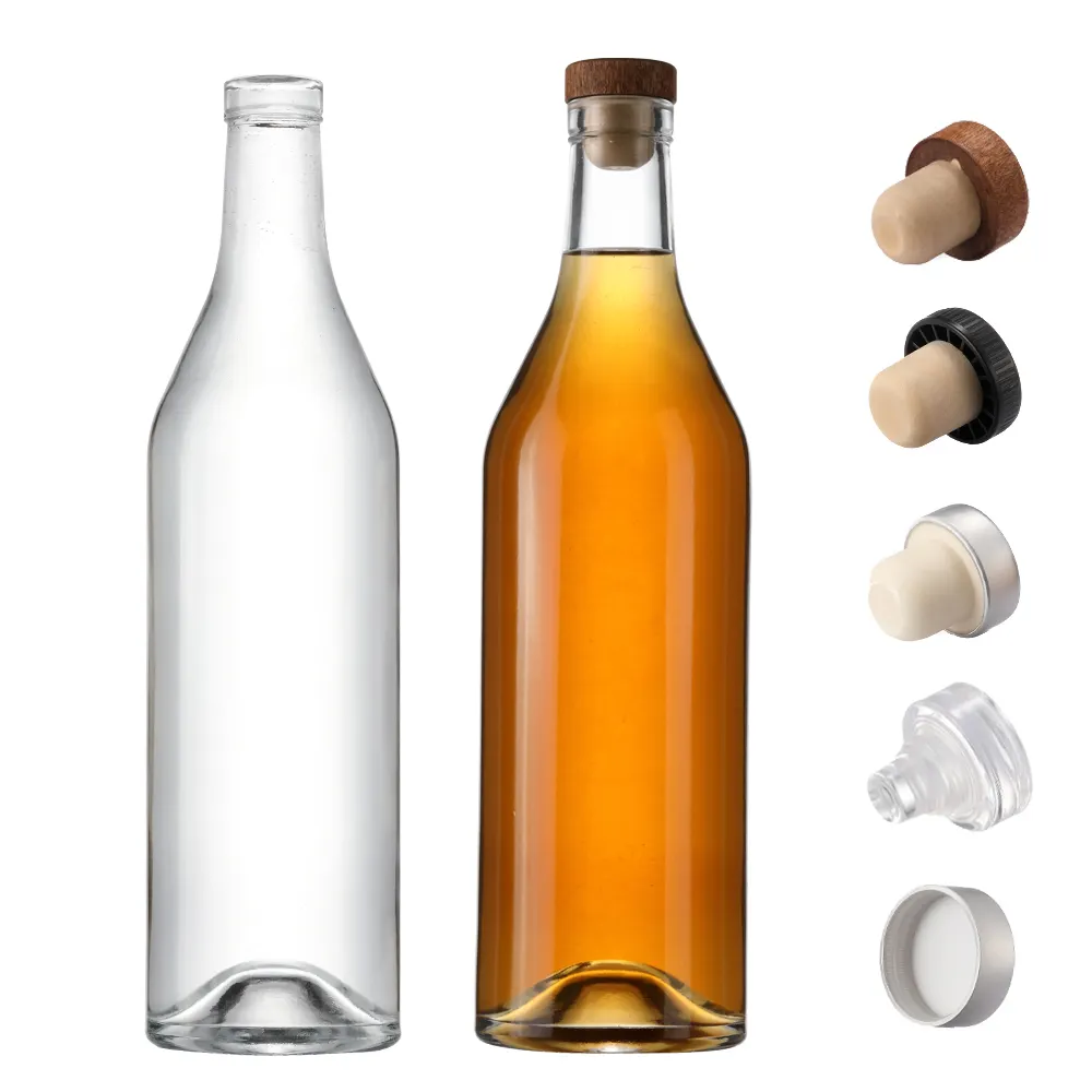 Tappi con Logo su misura decorazione piccola bottiglia di liquore vuota per liquore bottiglia di vetro di vino a forma unica bevanda Vodka Spirit