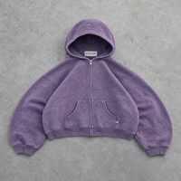 Ensemble de survêtement pour homme 500 GSM de haute qualité avec logo personnalisé, coupe courte et ample, sweat-shirt épais surdimensionné, brodé, sans cordons, à capuche