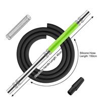 Ensemble de Tuyaux à Chicha en Silicone Personnalisés de Qualité Supérieure avec Poignée en Alliage d'Aluminium, Portable et Réutilisable