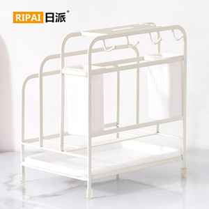 Ripai <b>Kitchen</b> Storage <b>Rack</b> Multi-Function Tableware Organizer With Knife Cutting Board Chopstick Holder White Coffee Color - Product Image 3