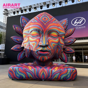Grande sculpture gonflable en forme de visage pour la décoration de scène de concert - Product Image 4