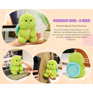 <span class=keywords><strong>Tortue</strong></span> en peluche verte de la taille d'une paume, peluche douce avec coquille bleue ronde, décoration de bureau, décoration de voiture, cadeaux, <span class=keywords><strong>tortue</strong></span> en peluche kawaii de 6 pouces - Product Image 4