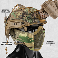 Masque tactique en maille PTG pour l'entraînement au combat, camouflage, équipement de chasse en plein air, équipement de protection, demi-masque tactique