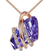 Colliers à chaîne maille gourmette avec pendentif géométrique en cristal pierre de naissance multicolore, plaqué or, délicat, cadeau d'anniversaire, bijoux de mode quotidiens