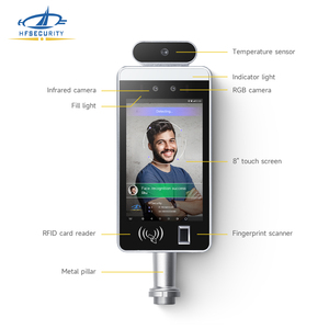 Hfsecurity ra08t Android 11 <span class=keywords><strong>RFID</strong></span> Đầu đọc thẻ 8 inch màn hình cảm ứng Nhận dạng khuôn mặt máy với máy ảnh nhiệt độ trong ngoài trời - Product Image 6