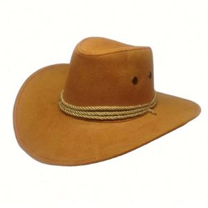 Sombrero Vaquero Unisex de Gamuza Barato al por Mayor, Sombrero de Sol de Moda con Ala Ancha para Deportes al Aire Libre, Viajes, Equitación, Hombres - Product Image 1