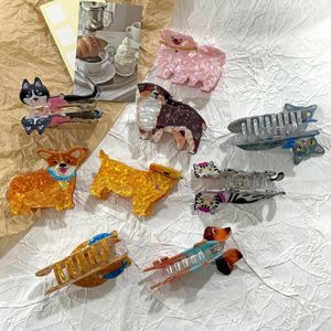 Nuova <span class=keywords><strong>Clip</strong></span> per gatto cane in acrilico transfrontaliero con pinza per artiglio simpatico cartone animato border Collie retro testa di squalo Design decorazione quotidiana dei capelli - Product Image 3