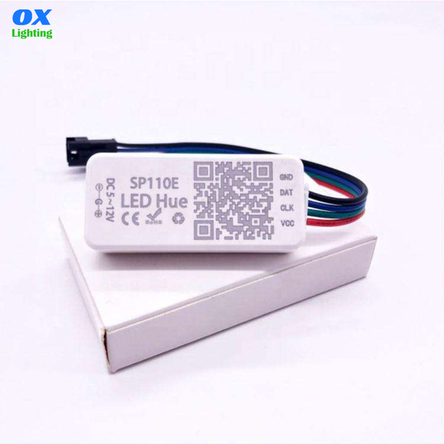 SP110E LED Pixel Controller LEDhue WS2811 SK6812 WS2812B Multicolor Addressable BT APP Pixel Led Controller