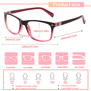 <span class=keywords><strong>Gafas</strong></span> de Lectura Personalizadas 2026, Nuevo Modelo, Multicolor, Dos Tonos, Cuadradas, Anti Luz Azul, para <span class=keywords><strong>Presbicia</strong></span>, para Hombre y <span class=keywords><strong>Mujer</strong></span> - Product Image 2