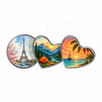 Badges métalliques vierges en aluminium pour sublimation, forme cœur et carré, pour impression par transfert thermique, articles artisanaux personnalisés faits à la main