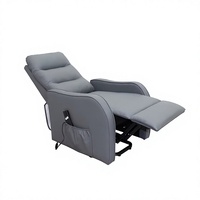 Canapé moderne à oreilles Fauteuil de massage en PU avec télécommande et 8 programmes inclinables et repose-pieds