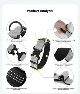 <span class=keywords><strong>Collar</strong></span> de Perro Ajustable Reflectante Táctico Simple de Nailon Resistente al Desgaste para Perros Medianos y Grandes, <span class=keywords><strong>Collar</strong></span> con Mango Antiexplosión - Product Image 5