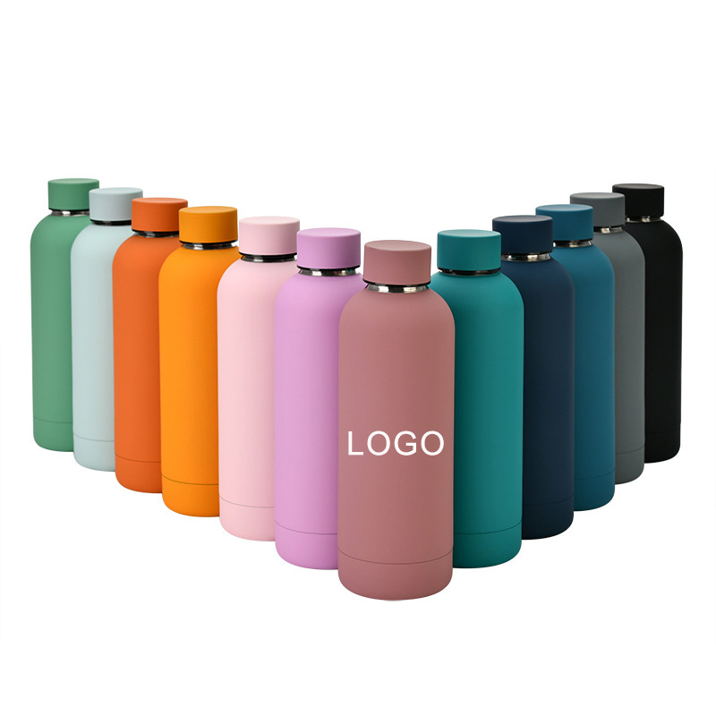 Custom logo outdoor sport travel bottle matte portable stainless steel water bottle