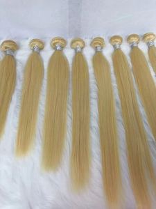 Extensiones de Cabello Humano Remy Liso Sin Procesar, Color Rubio, para Mujer - Product Image 2