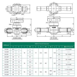 Válvula manual Km de 1/4 pulg. con rosca FNP-T x FNP-T para tubería de cobre, válvula de corte de refrigerante para aire acondicionado y refrigeración - Product Image 1