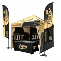 Tenda Pop Up Kanopi Komersial 10x10 kaki dengan Cetak Digital Logo Kustom, Tahan Air, Rangka Aluminium, Tirai Samping, Perakitan Cepat