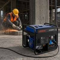 Générateur à essence LONCIN LC3500-A 3000W 4 temps à châssis ouvert 50/60Hz 212cc 18L 170F avec démarrage par lanceur et synchronisation automatique pour chantier, sortie CA