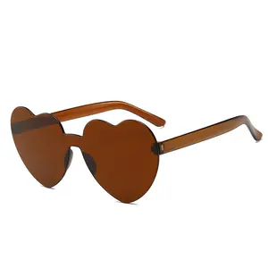 Lunettes de soleil de fête de couleur personnalisée pour faveurs de mariage lunettes de soleil une pièce en forme de cœur rouge rose amour en forme de cœur vente en gros