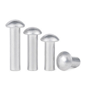 Nửa đầu tròn nhôm rắn đinh tán 304 # Thép không gỉ gb867 Vòng đầu đinh tán đồng bán vòng tròn đầu rắn đinh tán - Product Image 1