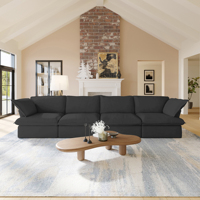 ATUNUS en stock usine chinoise Foshan moderne tissu doux noir 3 4 5 6 7 places famille modulaire sectionnel canapé canapé ensemble
