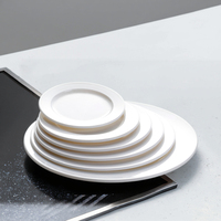 Assiette plate de service de restaurant en gros à prix avantageux, assiette plate ronde blanche