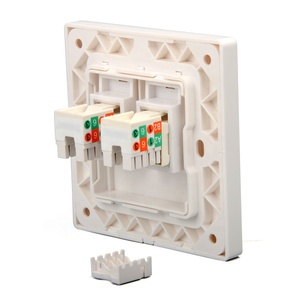 86 loại trắng faceplate tấm Tường ổ cắm cổng kép mặt tấm mạng LAN Bảng điều khiển điện thoại RJ45 cắm - Product Image 4