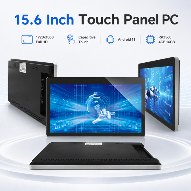 15.6 Inch 1920x1080 Industrial Touch Panel PC Android 11 RK3568 4GB 16GB Capacitive Touch Screen VESA Mount HMI All in One PC