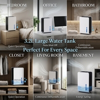 Déshumidificateur purificateur d'air MD823B, élimination automatique de l'humidité, réservoir d'eau de 3,2 L pour la maison, en vente