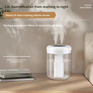 Humidificateur à double pulvérisation le plus vendu avec lumière d'ambiance, silencieux, alimentation USB, 2,8 L, en plastique, pour la maison et le bureau - Product Image 3