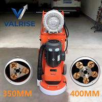 Ponceuse à béton à vitesse variable 350MM/400MM avec aspiration externe 4KW, polisseuse sans poussière pour le traitement de l'époxy, du terrazzo et du marbre