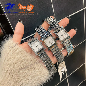 Reloj de Plata de Lujo Marca H, Personalizado, de Alta Calidad, con Movimiento de Cuarzo, Esfera con Agujas, Diseño Ejecutivo y Elegante, Correa de Cuero Genuino Ronda - Product Image 1
