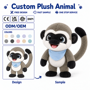 Juguete <span class=keywords><strong>de</strong></span> Peluche <span class=keywords><strong>de</strong></span> <span class=keywords><strong>Mono</strong></span> Personalizado OEM ODM, <span class=keywords><strong>Mono</strong></span> <span class=keywords><strong>de</strong></span> Peluche Suave con Babero, CE EN71, Juguete <span class=keywords><strong>de</strong></span> Peluche <span class=keywords><strong>de</strong></span> Animal OEM - Product Image 1