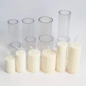 Molde 3D de acrílico para velas, coluna romana redonda, molde para fazer velas, plástico e geométrico, novo